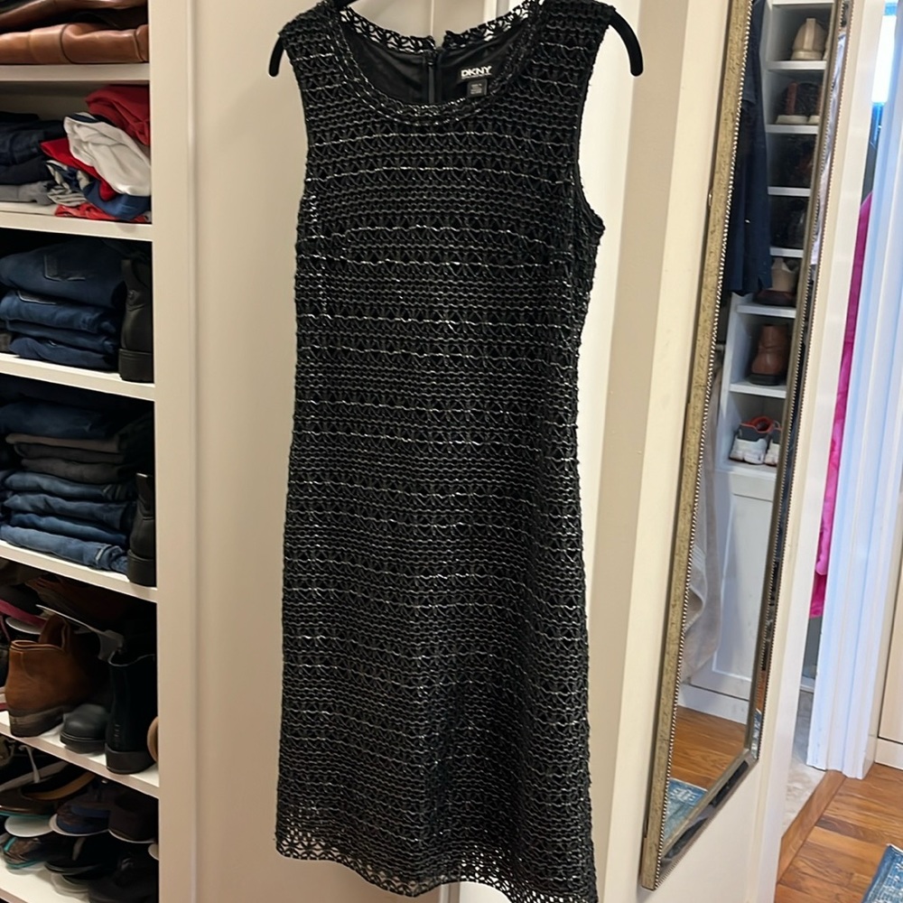 DKNY, Size 0, Black and Silver Dress, Excellent Condition.